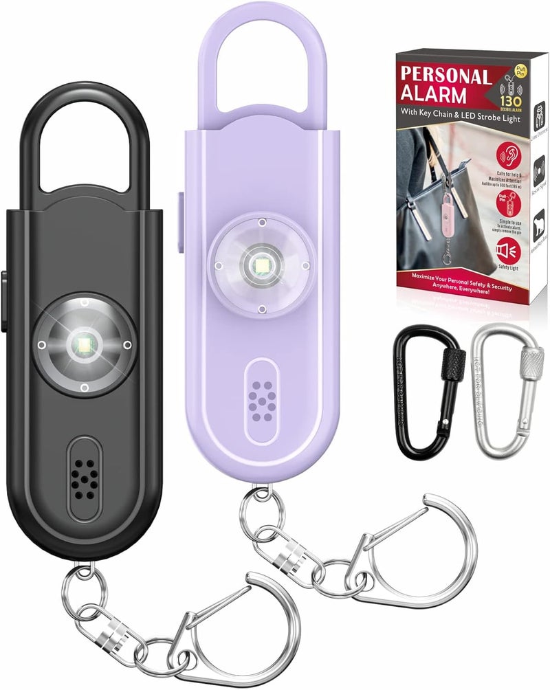 VIGOROAD Safe Sound Personal Alarm, 2 Pack 130 dB Loud Siren Song Emergency Security Alarm Keychain with Strobe LED Light, Personal Sound Safety Siren for Women, Men, Children, Elderly - Image 1